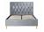 5ft King Size Loxey Velvet velour Grey fabric bed frame 2